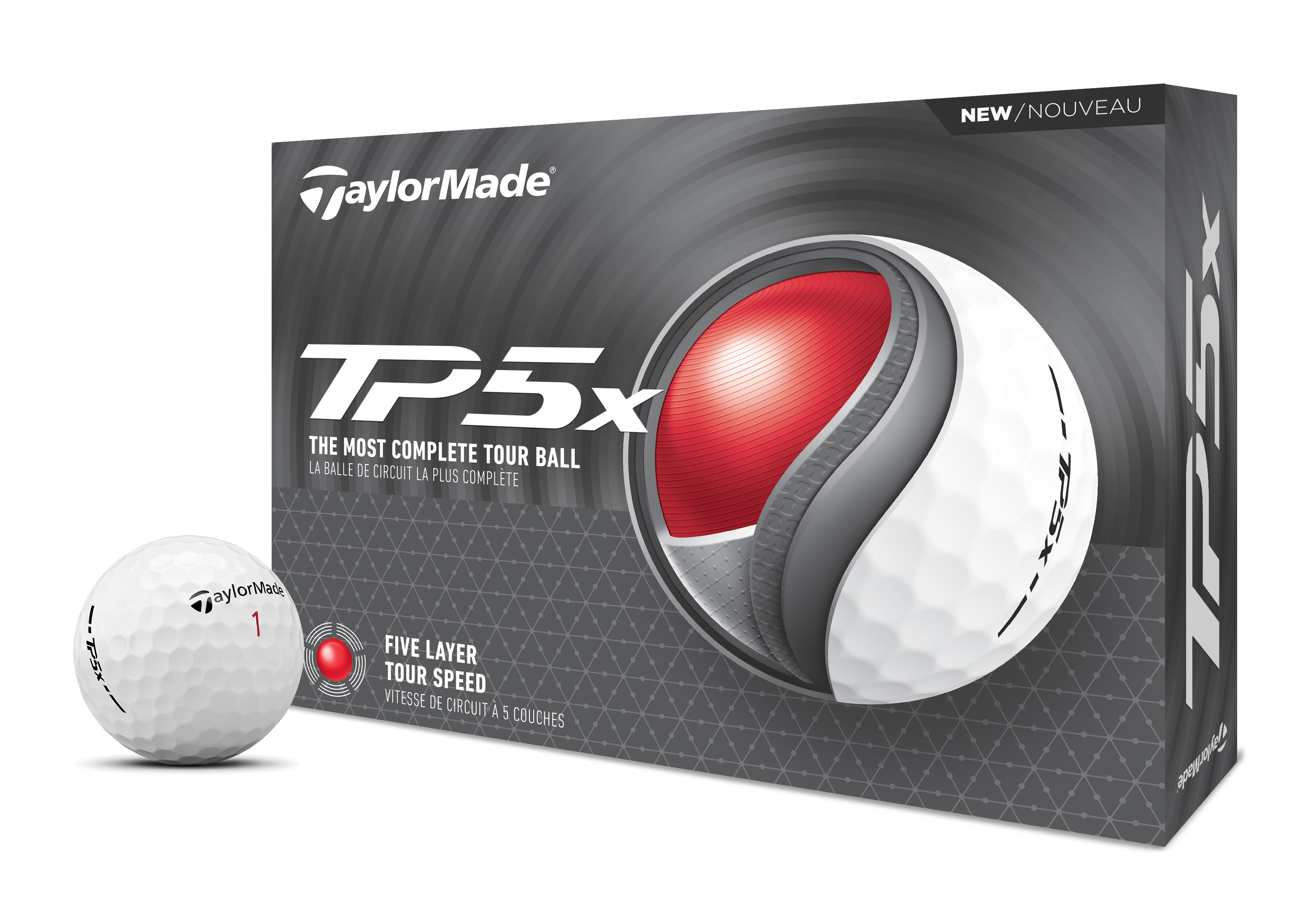 TaylorMade TP5X Golf Balls - White / Dozen